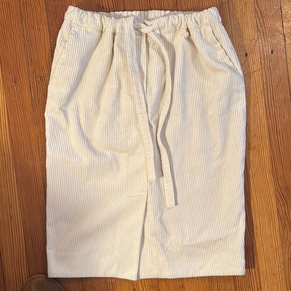 Yves Saint Laurent cream Pencil Skirt with Tie Front
